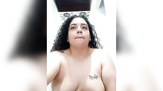 Ali_mlpx -Lush curly haired bitch sweetly chatting and teasing in front of the camera with her and her sweet tits