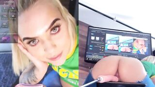 KatyaBlonding -beautiful blonde fucks a dildo.