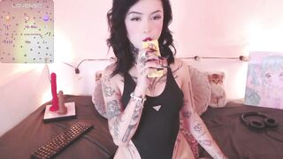 Isabella__dark - Young brunette in tattoos sweetly chatting tease in a beautiful bodysuit in front of the camera