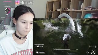 aliiiiiina -  streamer girl plays with a toy and cums from the lovens.