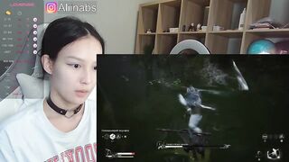 aliiiiiina -  streamer girl plays with a toy and cums from the lovens.