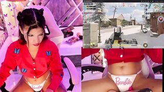 SofiRey_ - Young bitch shows how she plays herself into the game and enjoys having a lavender and a vibrator in her pussy at the same time