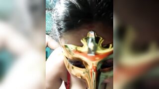 YourMadhumita - Fat bitch shows her tits and sucks her husband's dick up to her throat because it's small