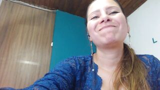 camila_delarosa - Milfochka is sweetly chatting and teasing in front of the camera in a beautiful robe and does not want to take it off