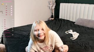 DaisyElmers - Young blonde chats sweetly on bed and is shy to undress