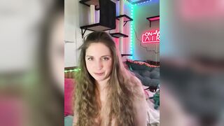 mirannacult - Baby girl with curly hair naked sweetly chatting and teasing in front of the camera