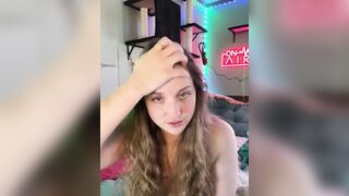 mirannacult - Baby girl with curly hair naked sweetly chatting and teasing in front of the camera