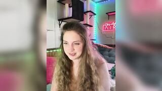 mirannacult - Baby girl with curly hair naked sweetly chatting and teasing in front of the camera