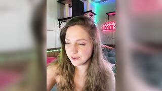 mirannacult - Baby girl with curly hair naked sweetly chatting and teasing in front of the camera