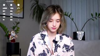 EdlinHargus - Charming young babe in clothes sweetly chatting and shy to undress in front of the camera