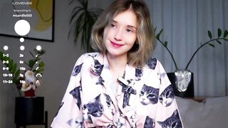 EdlinHargus - Charming young babe in clothes sweetly chatting and shy to undress in front of the camera