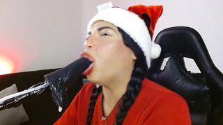 Anabel693 - Latina brunette sucks a rubber cock to the throat and gets colossal pleasure