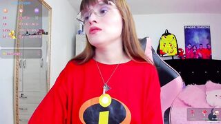 Lucyy-hess -Cute college girl with glasses sweetly chatting and teasing in front of the camera