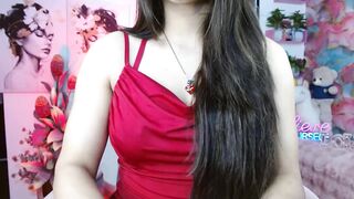 Inspire_Her_Soul - Brunette in a beautiful dress sweetly chatting and teasing in front of the camera