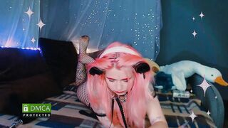 candy_lina - Student with pink hair sweetly chatting and teasing in front of the camera