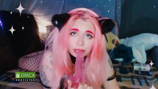 candy_lina - Student with pink hair sweetly chatting and teasing in front of the camera