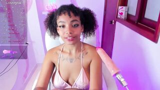 MillyGumble - Young mulatto girl chatting and sucking rubber cock