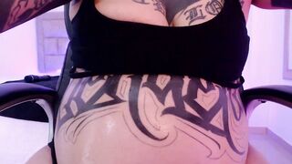 TatteddDacota - pregnant tattooed baby showing her belly.