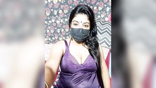 dona_girl -  Indian woman in lingerie and a mask chatting sweetly in a chat room.