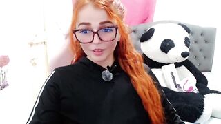 Alexatexa2929 - Charming red-haired babe sweetly chats and sucks rubber cock