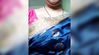 Rosy-B -  Indian girl teases in front of the camera with her big boobs and chats nicely with the chat