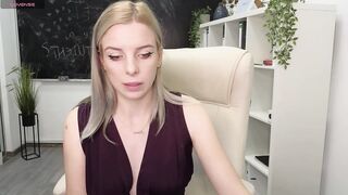 Eva_Morgan - Horny teacher sweet talks and darts in front of the camera after teaching a lesson