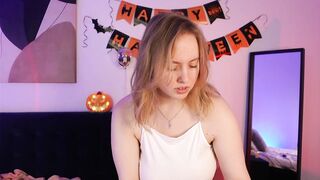 MrsPrude -Student girl chats sweetly and teases in front of the camera