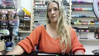 findomKat - Milfochka shows herself at the workplace and spreads herself in front of the camera