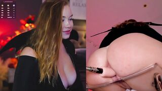 Emilybell_ -Redhead big ass bitch fucks with rubber cock on bed and cums hard getting pleasure from it