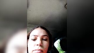 Mommy-Hot - Young lady poses in front of the camera in the car and chats sweetly with the chat