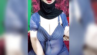 Rania07 - Young woman with big tits in hijab teasing in front of the camera and chatting sweetly