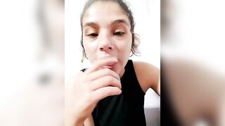 mariamac420 -A young girl with big tits sits chatting and teasing in front of the camera.