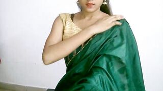 collage_hoty - Indian woman sweetly chatting and teasing in front of the camera in clothes with her sweet figure