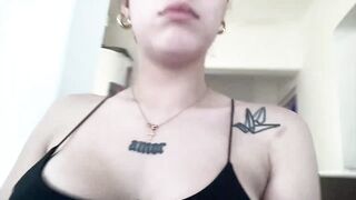 Lolykush -Tattooed babe sweetly chats and teases with tattoos in front of camera