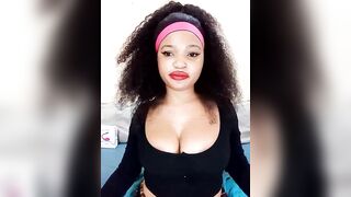 Sugartonguexx - Curly babe with big tits chats and teases cutely in front of the camera