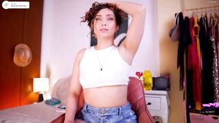 annie22love - Charming curly baby dances in front of the camera in clothes and chats sweetly