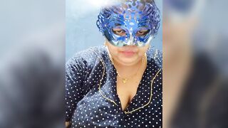 tamilthanushri - Lush milf in clothes sits chatting and does not want to undress and show her big tits