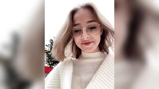 CaseyStar - Student girl filming herself outside after class