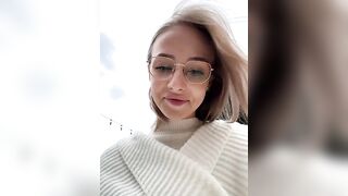 CaseyStar - Student girl filming herself outside after class