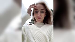 CaseyStar - Student girl filming herself outside after class