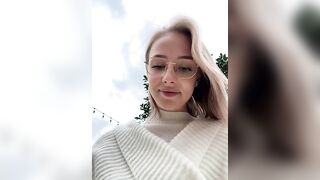 CaseyStar - Student girl filming herself outside after class