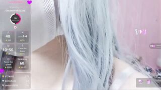 Ruby_2xy - Young Asian girl with blue hair communicating and teasing in front of the camera