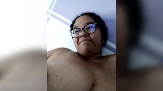 XMara - Latina shows her big tits with big nipples and gropes them