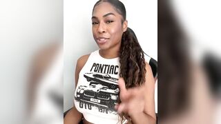 CandyLuxxxx - Young mulatto teases with her sweet figure and her sweet tits in a tank top