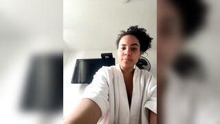 Amandadenaro -Mulatto dances in front of the camera in a sexy robe