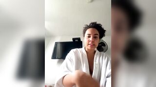 Amandadenaro -Mulatto dances in front of the camera in a sexy robe