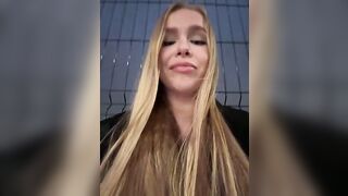 mur_girl - Baby girl filming herself in the street