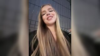 mur_girl - Baby girl filming herself in the street