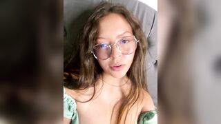 Florinda_Donner - Student with glasses sweetly chatting and teasing in front of the camera