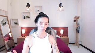 Kristen_Garner -Brunette in clothes sweetly chatting and teasing in front of the camera